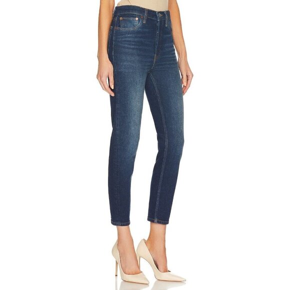 Re/Done Originals High Rise Ankle Crop Dark Womens Size 26 - Picture 2 of 14